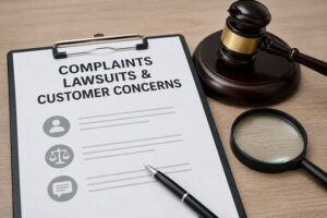 Complaints, lawsuits and customer concerns