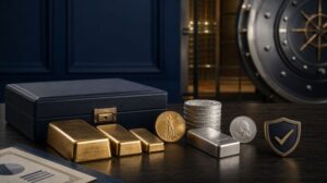 Noble Gold products and services featuring gold, silver, platinum and palladium with secure vault storage.